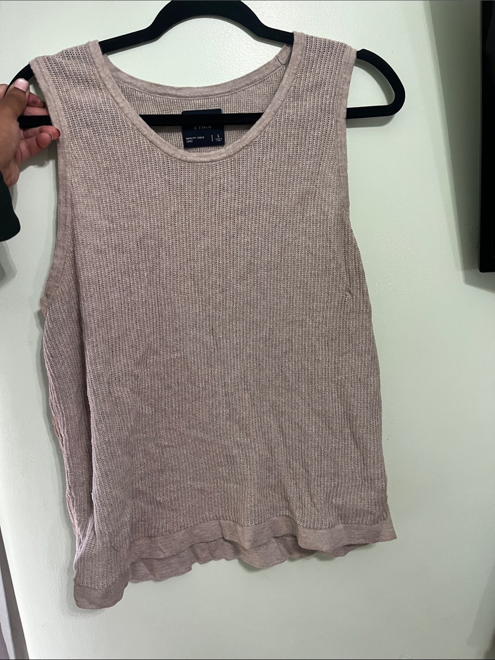 Abercrombie & Fitch Ribbed Tank Top - Beige